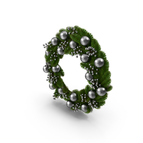 Silver Christmas Wreath PNG & PSD Images Silver Christmas Wreath PNG & PSD Images