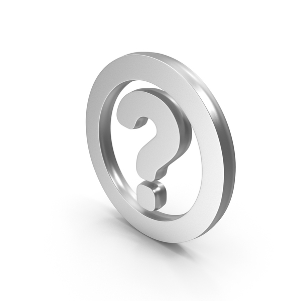 Symbols: Silver Circular Question Mark Icon PNG & PSD Images