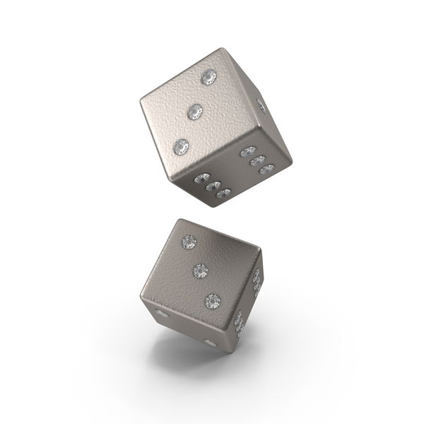 Silver Dice With Crystals PNG & PSD Images
