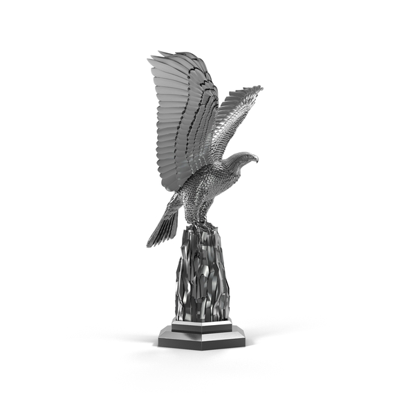 动物雕像：银鹰雕塑PNG和PSD图像
