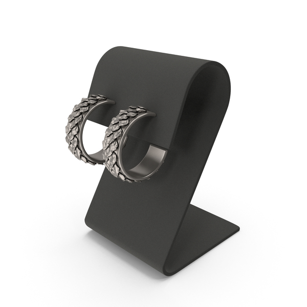 Silver Earrings with Curved Top Display PNG & PSD Images Silver Earrings with Curved Top Display PNG & PSD Images