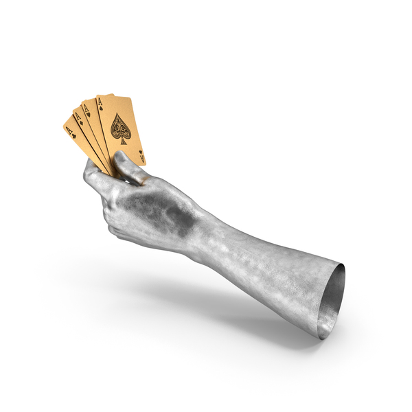 Silver Hand Holding a Golden Aces PNG & PSD Images Silver Hand Holding a Golden Aces PNG & PSD Images