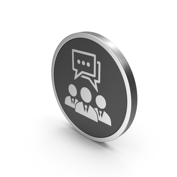 Logo: Silver Icon People Chatting / Talking PNG & PSD Images