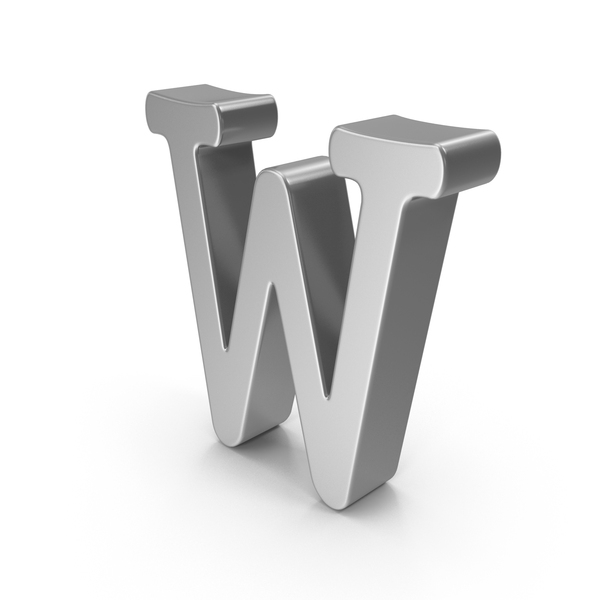 Language: Silver Letter W PNG & PSD Images