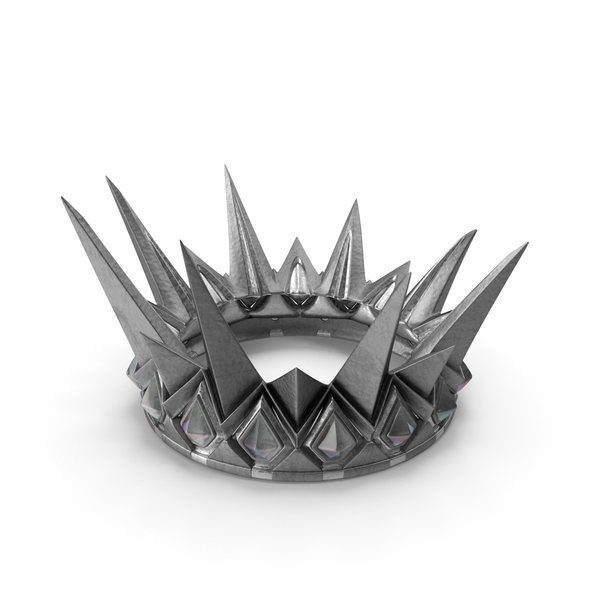 Royal: Silver Medeival Spike Crown with Diamonds PNG & PSD Images