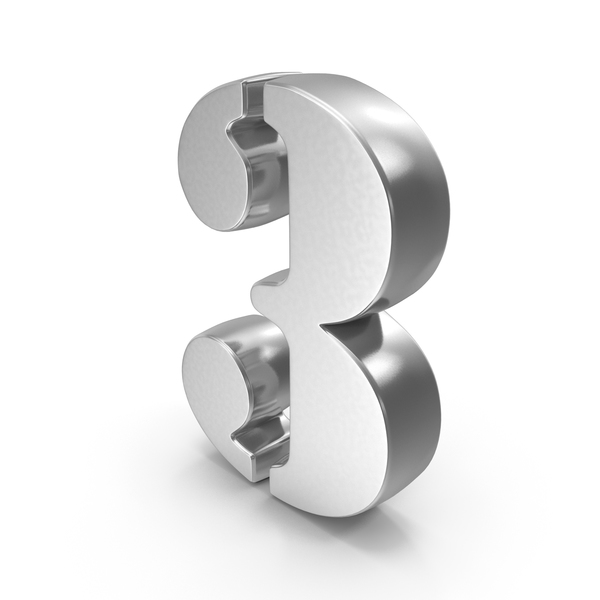 Silver Number 3 PNG & PSD Images