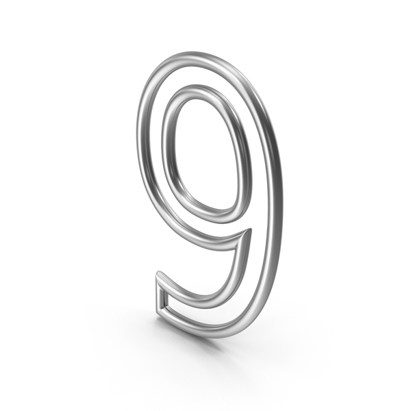 Silver Number 9 PNG & PSD Images