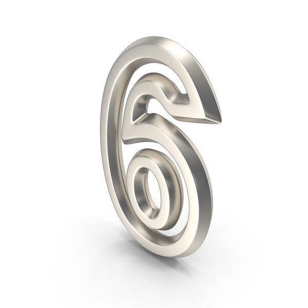 Silver Number Outline 6 PNG & PSD Images Silver Number Outline 6 PNG & PSD Images