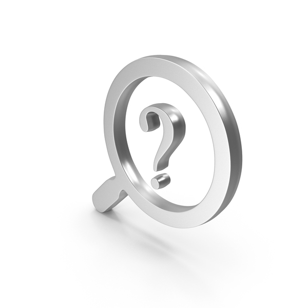 Symbols: Silver Question Mark Search Symbol PNG & PSD Images