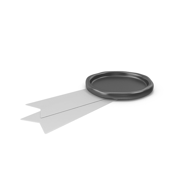 Silver Ribbon with Wax Stamp PNG & PSD Images Silver Ribbon with Wax Stamp PNG & PSD Images