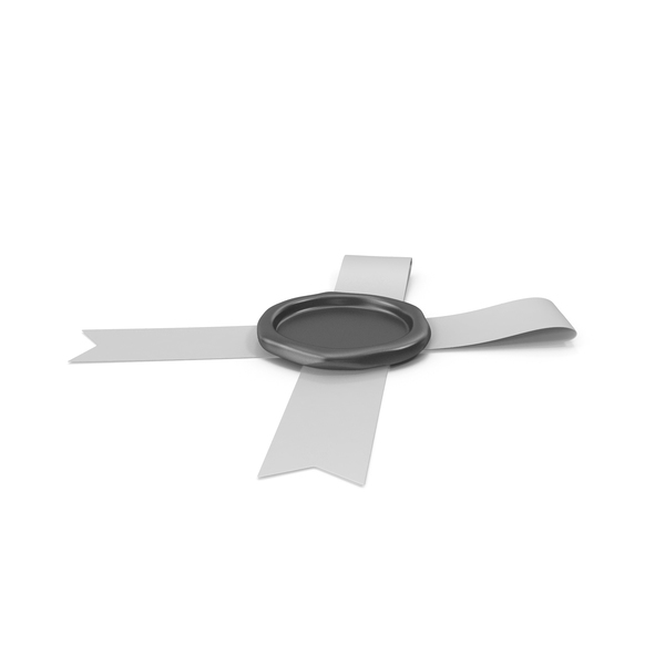 Silver Ribbon with Wax Stamp PNG & PSD Images Silver Ribbon with Wax Stamp PNG & PSD Images