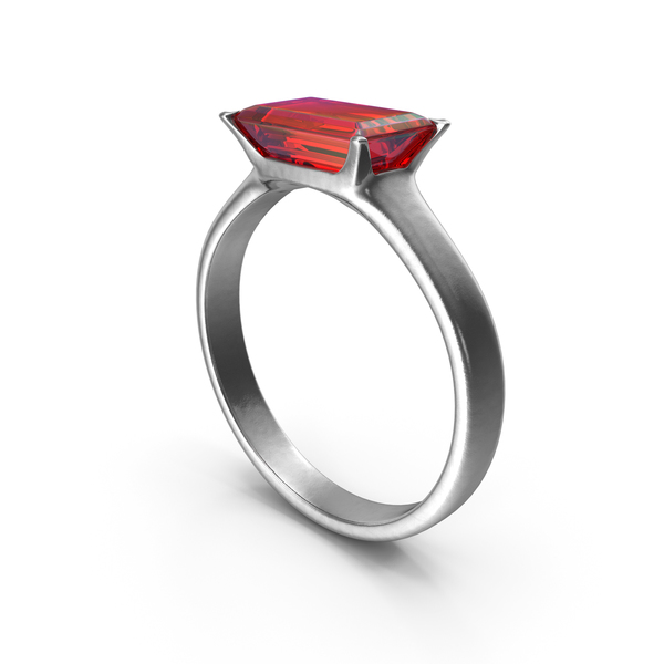 Silver Ring with Large Rectangle Ruby Diamond PNG & PSD Images Silver Ring with Large Rectangle Ruby Diamond PNG & PSD Images
