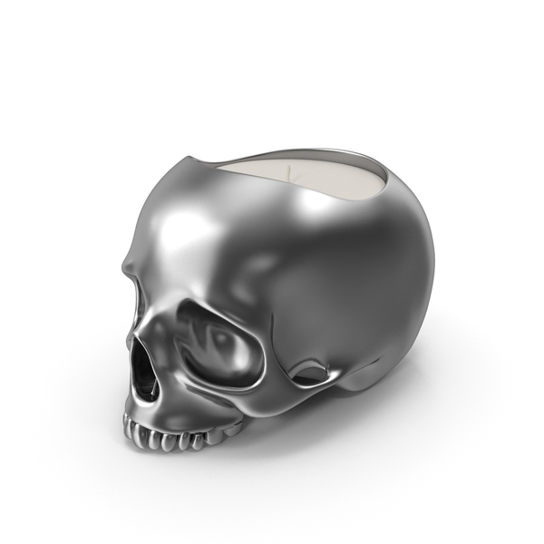 Halloween Decoration: Silver Skull Head Candle PNG & PSD Images Halloween Decoration: Silver Skull Head Candle PNG & PSD Images