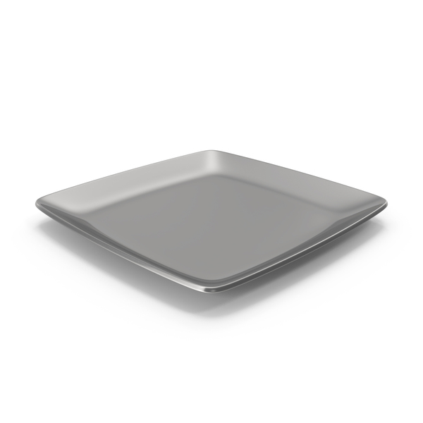 Silver Square Flat Plate PNG & PSD Images