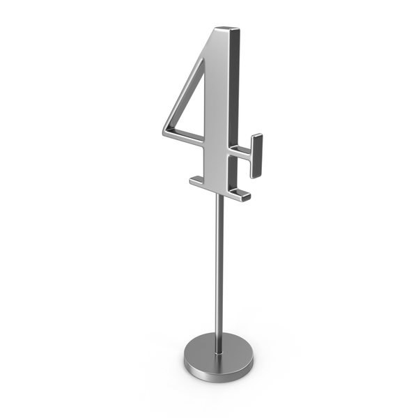 Silver Table Number 4 PNG & PSD Images Silver Table Number 4 PNG & PSD Images
