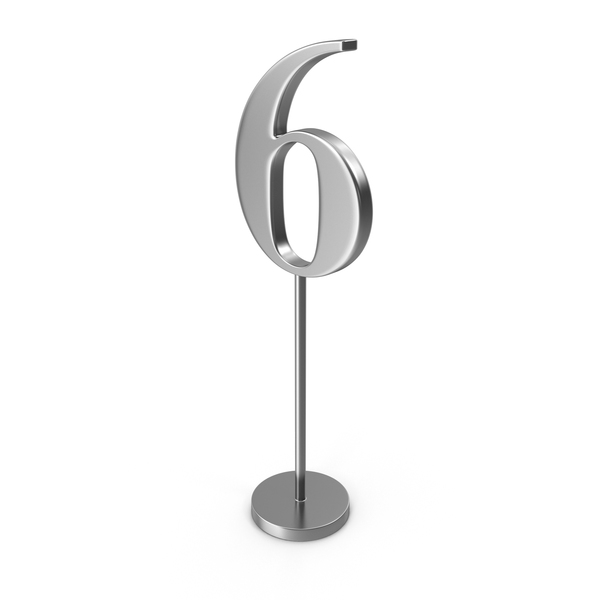 Silver Table Number 6 PNG & PSD Images Silver Table Number 6 PNG & PSD Images