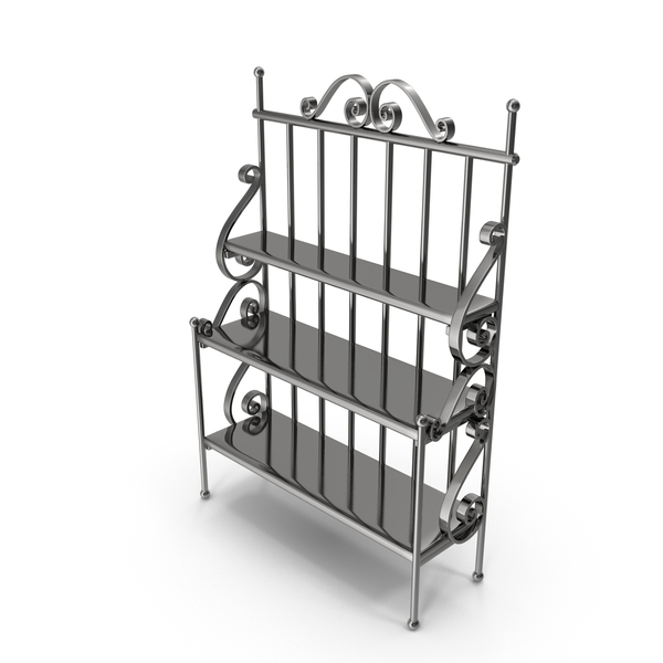 Pot Support: Silver Wrought Flower Stand PNG & PSD Images