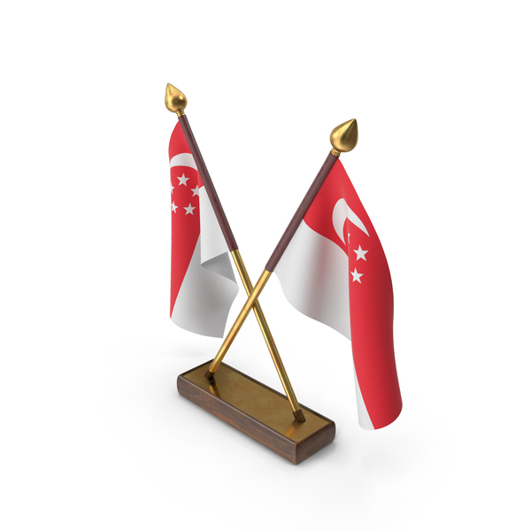 Flag: Singapore Cloth Two Flags Stand PNG & PSD Images Flag: Singapore Cloth Two Flags Stand PNG & PSD Images