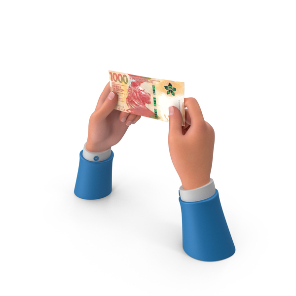 Currency: Single 1000 Hong Kong Dollars Money Note Hand Hold PNG & PSD Images