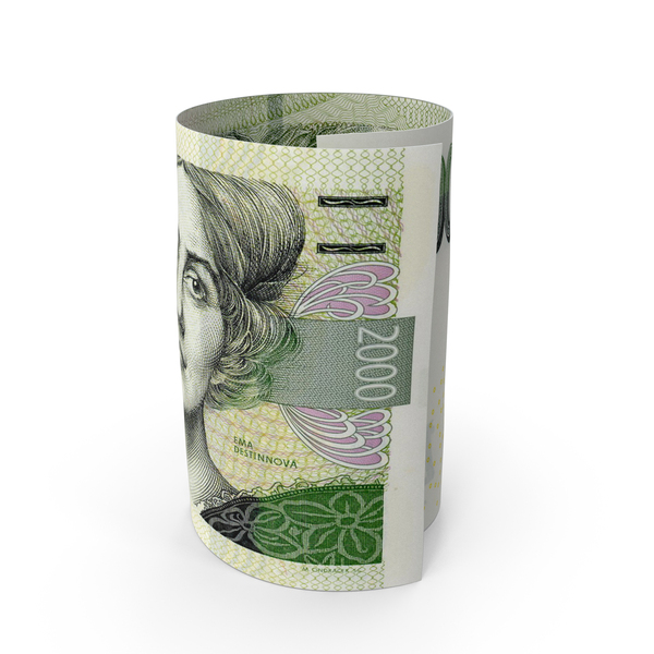 Currency: Single 2000 Czech Korun Money Role Note PNG & PSD Images