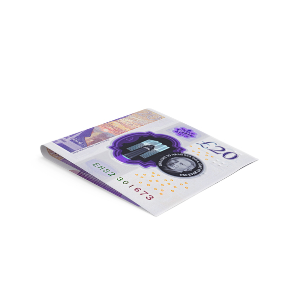 Currency: Single England 20 Pound Note Proper Fold Ground PNG & PSD Images Currency: Single England 20 Pound Note Proper Fold Ground PNG & PSD Images