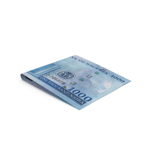 Currency: Single Nigerian 1000 Naira Proper Fold Ground PNG & PSD Images