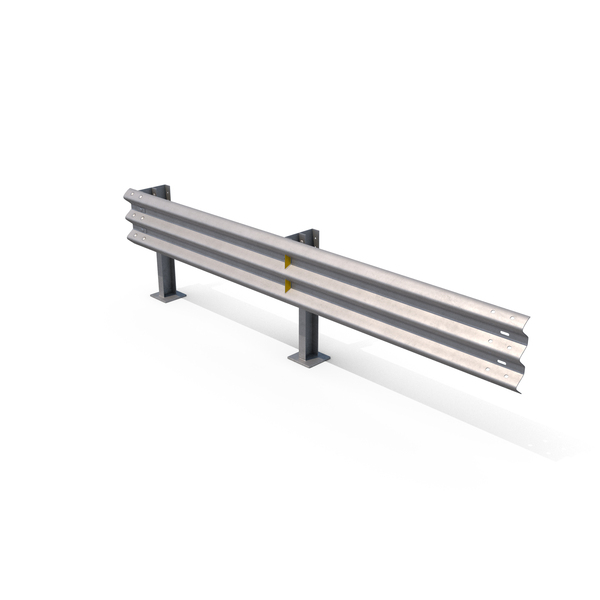 Street Elements: Single Short Triple Beam Straight Guardrail PNG & PSD Images Street Elements: Single Short Triple Beam Straight Guardrail PNG & PSD Images