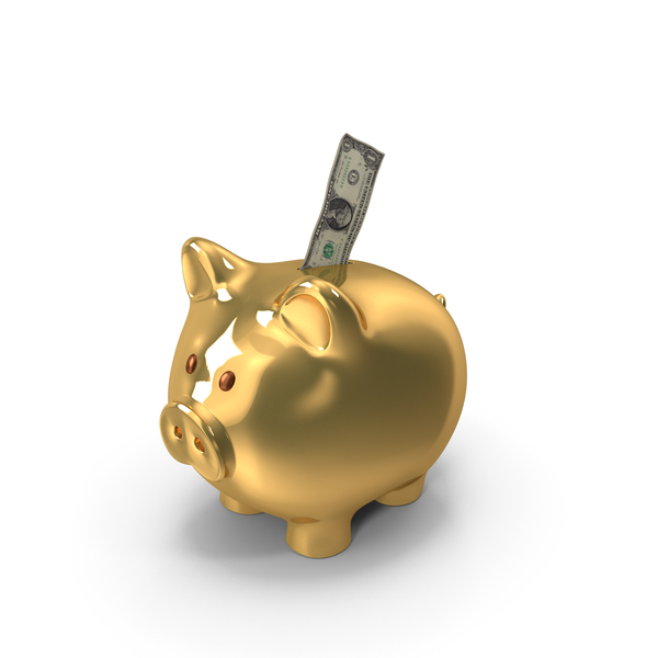 One Bill: Single US 1 Dollar Save Golden Piggy Bank PNG & PSD Images One Bill: Single US 1 Dollar Save Golden Piggy Bank PNG & PSD Images