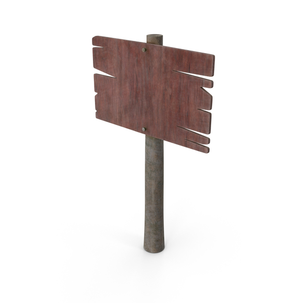Street Advertising: Single Wood Red Road Sign Board PNG & PSD Images