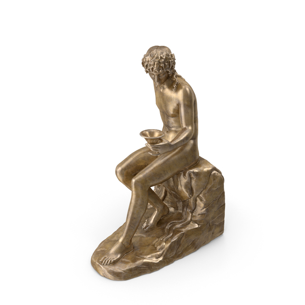 Statue: Sitting Bacchus Bronze PNG & PSD Images