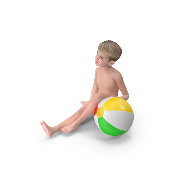 Ball: Sitting Child Boy Beach Style PNG & PSD Images