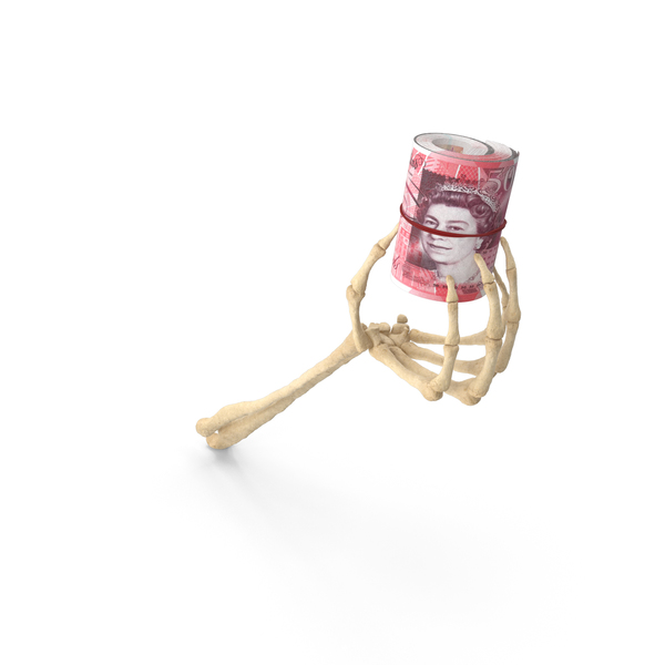Skeleton Hand Holding a 50 Uk Pound Banknote Roll PNG & PSD Images Skeleton Hand Holding a 50 Uk Pound Banknote Roll PNG & PSD Images