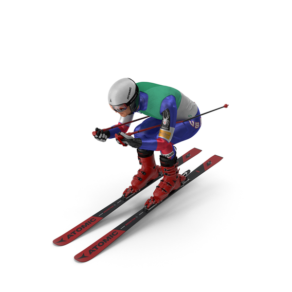 Skier Slide Down Pose PNG & PSD Images