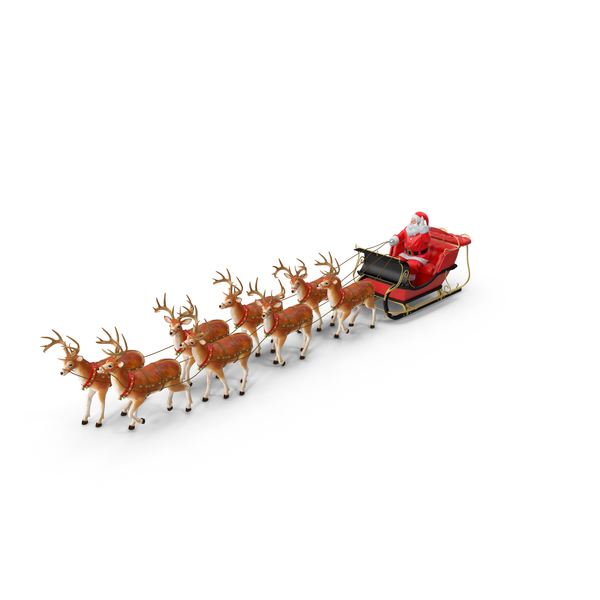 Christmas: Sleigh with Reindeer PNG & PSD Images Christmas: Sleigh with Reindeer PNG & PSD Images