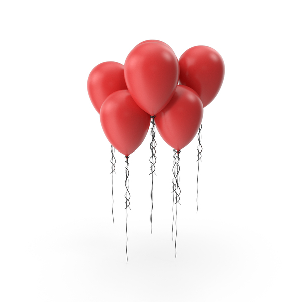Small Group Of Red Balloons PNG & PSD Images