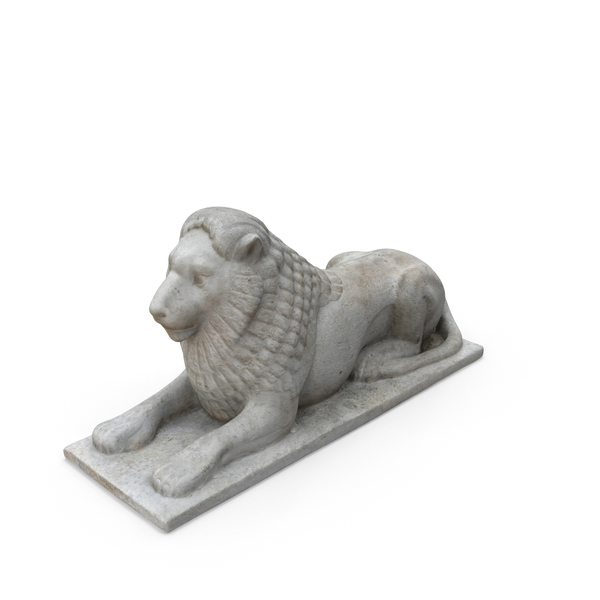 Statue: Small Limestone Lion PNG & PSD Images