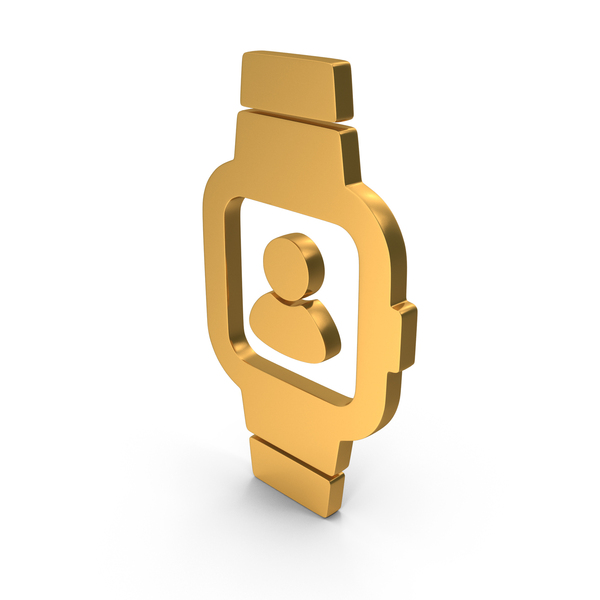 Logo: Smart Watch With Contact Person Icon Gold PNG & PSD Images