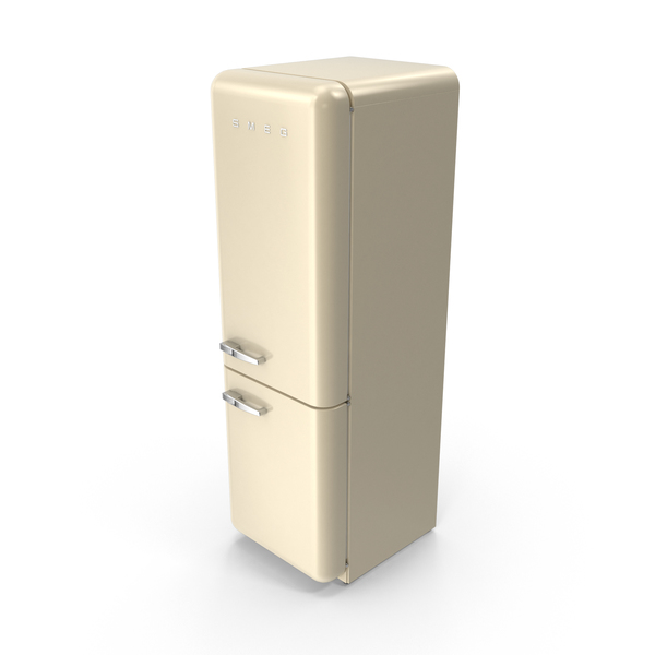 Smeg Brand Refrigerator in Cream PNG & PSD Images Smeg Brand Refrigerator in Cream PNG & PSD Images