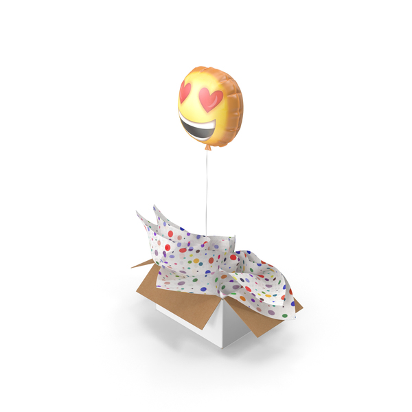 Smile Balloon Gift Box PNG & PSD Images