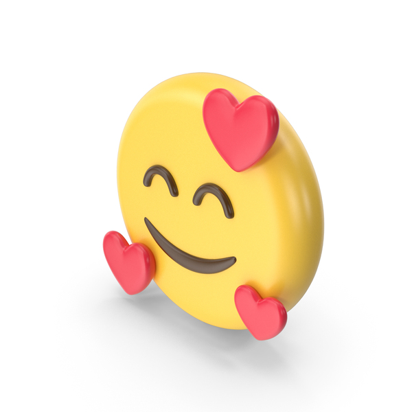 Smiley Face: Smile with Hearts Emoji PNG & PSD Images