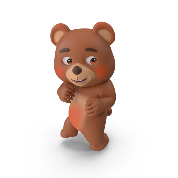 Sneaky Tiptoe Cartoon Bear Pose PNG & PSD Images
