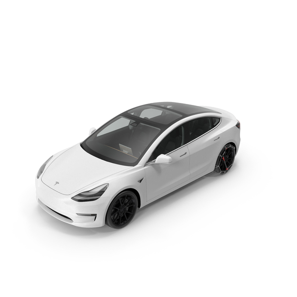 Sedan: Snow Chains on Tesla Wheels PNG & PSD Images