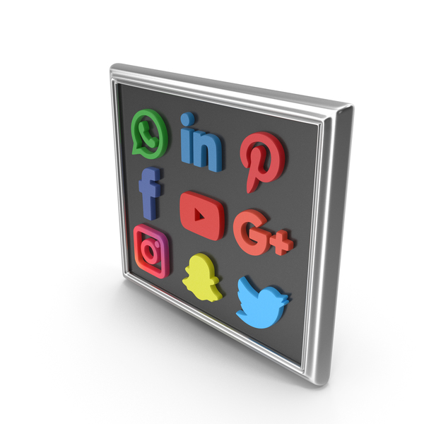 Computer Icon: Social Media Silver Color PNG & PSD Images