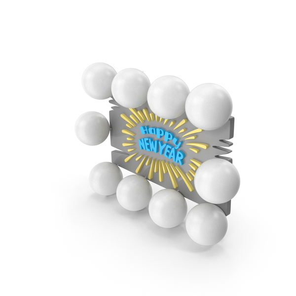 Balloons: Soft Colors Happy New Year Round Balloon PNG & PSD Images