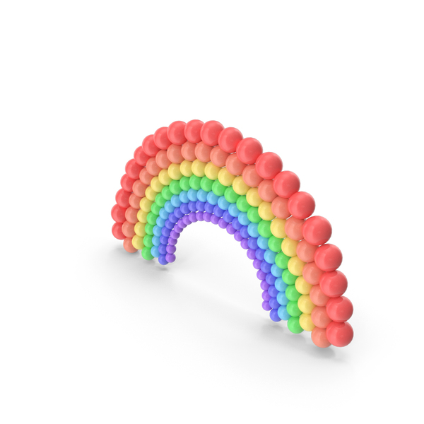 Balloons: Soft Colors Rainbow Semi Circle Round Balloon PNG & PSD Images