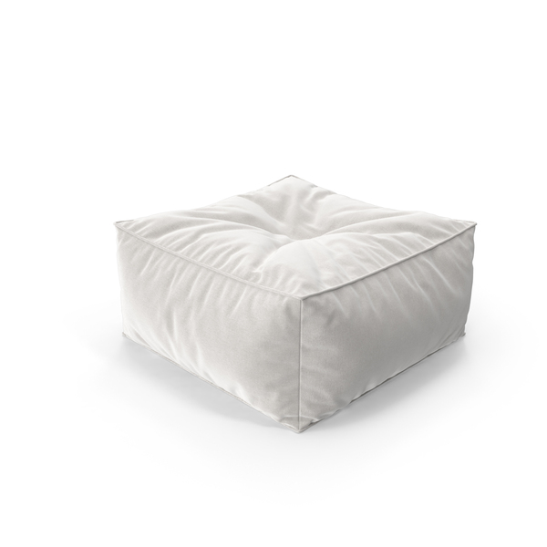 Ottoman: Soft Pouf (White) PNG & PSD Images Ottoman: Soft Pouf (White) PNG & PSD Images