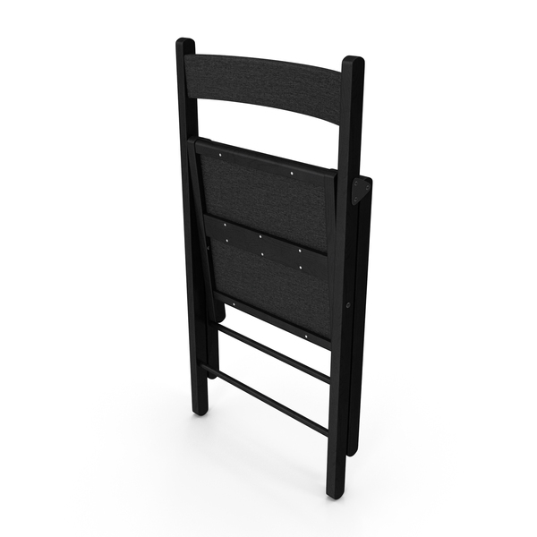 Soft Seat Folding Chair Black Closed PNG & PSD Images