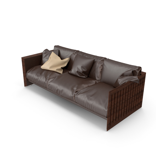 Leather: Soft Wood Sofa PNG & PSD Images