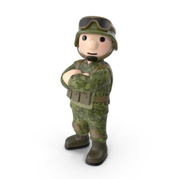 Cartoon Man: Soldier Crossed Arms PNG & PSD Images Cartoon Man: Soldier Crossed Arms PNG & PSD Images