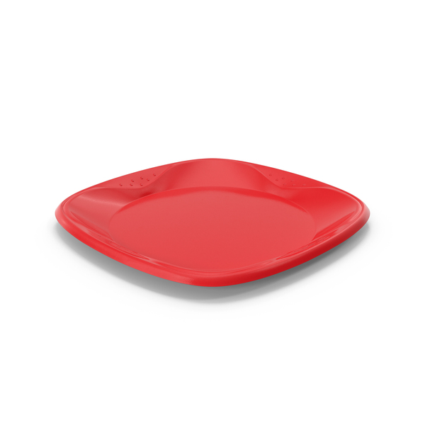Solo Squared Plastic Plate Red PNG & PSD Images